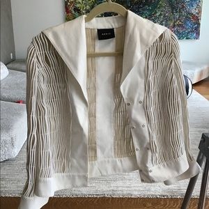 Akris size 10 white summer jacket